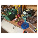 4-Hanging Baskets, Green Tote w/Outdoor Supplies