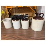 3-Jugs & Crock, 2-Have Cracks, Look at Pics