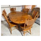 Wooden Table w/6 Chairs & 1-Leaf