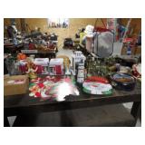 Tote w/Christmas Decor & Glassware