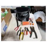 Tool Bag w/Pliers, Misc.