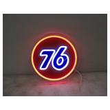 76 Gas LED Neon Sign 11.5in Dia
