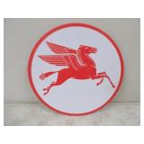 Mobil Oil Pegasus Tin Sign 11.75in Dia