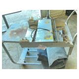 Rolling Metal Utility Cart with Mechanical Office Equipment