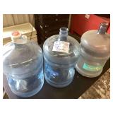 Lot of Three 5-Gallon Plastic Water Jugs
