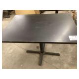 Commercial Black Laminate Dining Table with Pedestal Base, 42 x 30 x 29 Inches