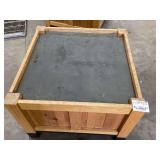 Wooden Display Table with Grey Surface measuring 36 x 36 x 27 inches