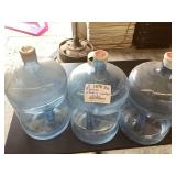 Lot of Three Five-Gallon Plastic Water Jugs