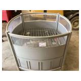 Round Grey Produce Display Bin, 48 inches by 48 inches by 42 inches