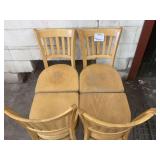 Set of Four Wooden Dining Chairs