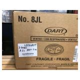 Three Cases of Dart No. 8JL Vented Lids (Total 3,000 Lids)