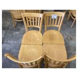 Set of Four Wooden Restaurant Chairs