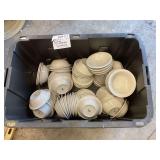 Lot of 75+ Ceramic Salad Bowls with Storage Container