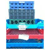 Plastic Beverage and Bread Crates Stacks