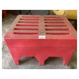 Poly-Might Red Plastic Produce Table, 41 x 39 x 29.5 Inches