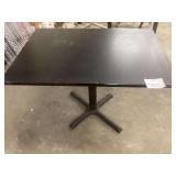 Black Laminate Top Table with Pedestal Base 42 x 30 x 29 Inches