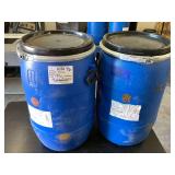 2 Blue Plastic Storage Containers with Lids and Locking Rings