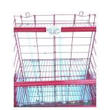 Red Metal Wire Display Rack Shelving Unit