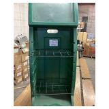 Green Plastic Retail Display Case with Wire Shelves