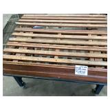 Rolling Wood Slat Display Table 48 x 48 x 52 Inches