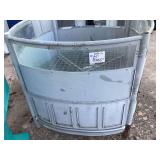 Round Metal and Glass Produce Display Bin 48 x 48 x 42 Inches