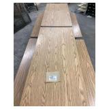 Folding Cafeteria Table with Attached Benches Woodgrain Finish