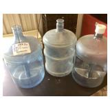 Three 5-Gallon Plastic Water Jugs