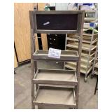 Wooden Folding 6-Tier Display Stand with Chalkboard Sign