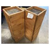 Set of Two Wooden Plant Stands 12x12x36 Inches