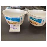Set of 2 Simply Done White Plastic Mixing Bowls with Handles and Pour Spouts