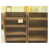 Two Sandmann 6-Shelf Wooden Display Shelves