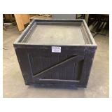 Black Plastic Produce Bin measuring 36 inches by 36 inches by 32 inches