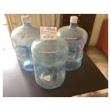 Three 5-Gallon Plastic Water Jugs