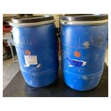 Set of Two Blue Plastic Storage Containers with Lock Down Lids