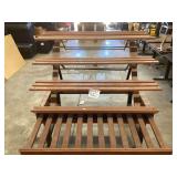 Rolling Wooden Multi-Tier Display Shelf Merchandiser 48 x 48 x 52 Inches