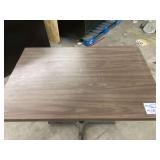 Brown Laminate Table with X-Base, 42 x 30 x 29 Inches