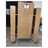 Rolling Folding Cafeteria Table with Attached Benches