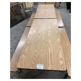 Rolling Cafeteria Table with Benches, 12 Feet by 4 Feet 6 Inches