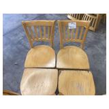 Set of 4 Wooden Dining Chairs with Slatted Backs