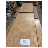 Rolling Cafeteria Table with Attached Benches, 12 Feet by 4 Feet 6 Inches
