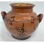 Antique Slip Decorated Redware Sugar Pot