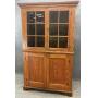Early American Pine Glass Door Cabinet