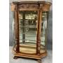 Impressive Antique Oak Bow Front Curio