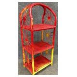 Red Wicker Etagere/Shelf