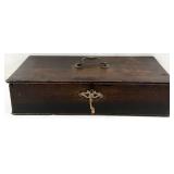 Antique Oak Lift Top Box