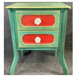 Paint Decorated Two Drawer Stand
