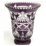 Bohemian Cut to Clear Vase