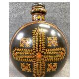 Large Hand Painted Metal Vase