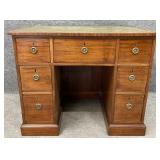 Antique Mahogany Leather Top Desk