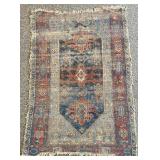 3.7 x 5 Antique Hand Knotted Rug